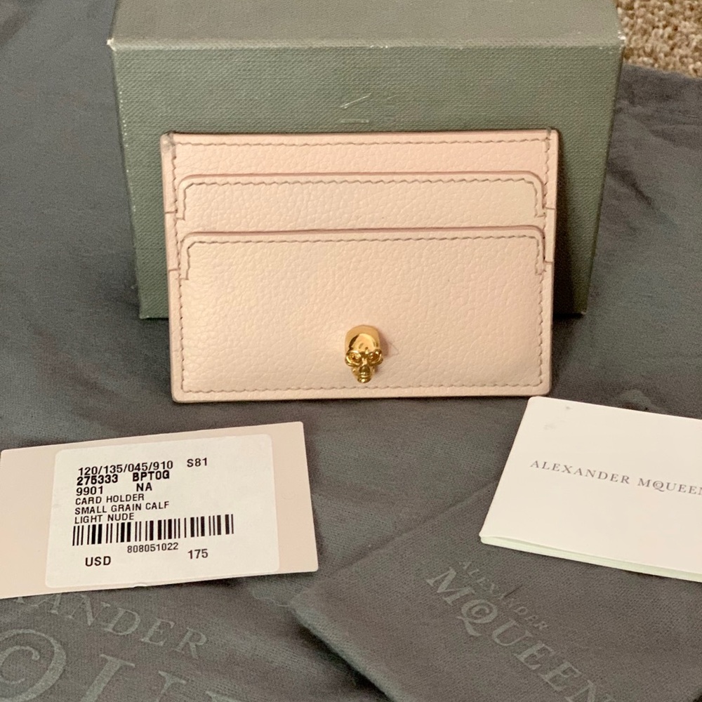 Alexander wang light pink leather card holder